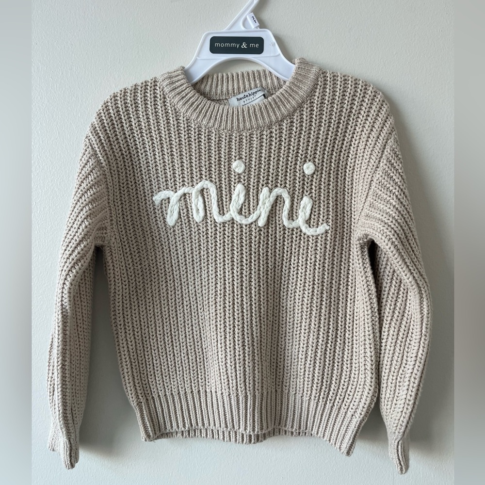 Haute Hippie Style Mommy & Me “Mini” Kids Knit Sweater Beige Size 2T New